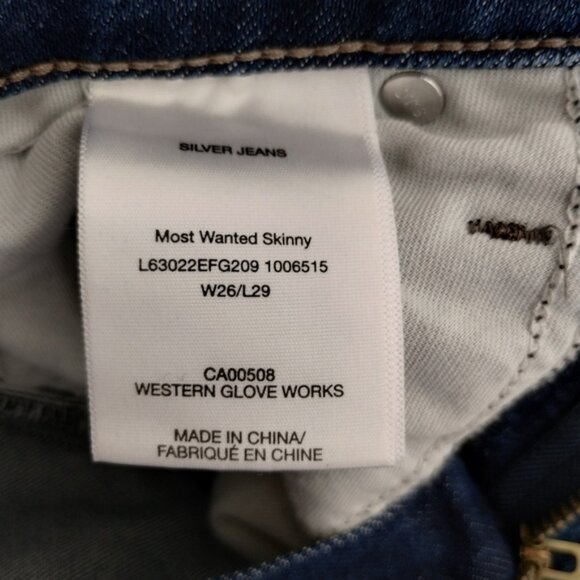 Silver Jeans Most Wanted Skinny Size 26 Blue Universal Fit Mid Rise - Picture 5 of 11